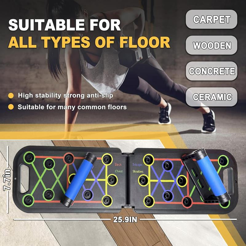 Solid Push up Board 24 in 1 Home Workout Equipment Multi-Functional Pushup Stands System Fitness Floor Chest Muscle Exercise Professional Equipment Burn Fat Strength Training Arm Men & Women Weights