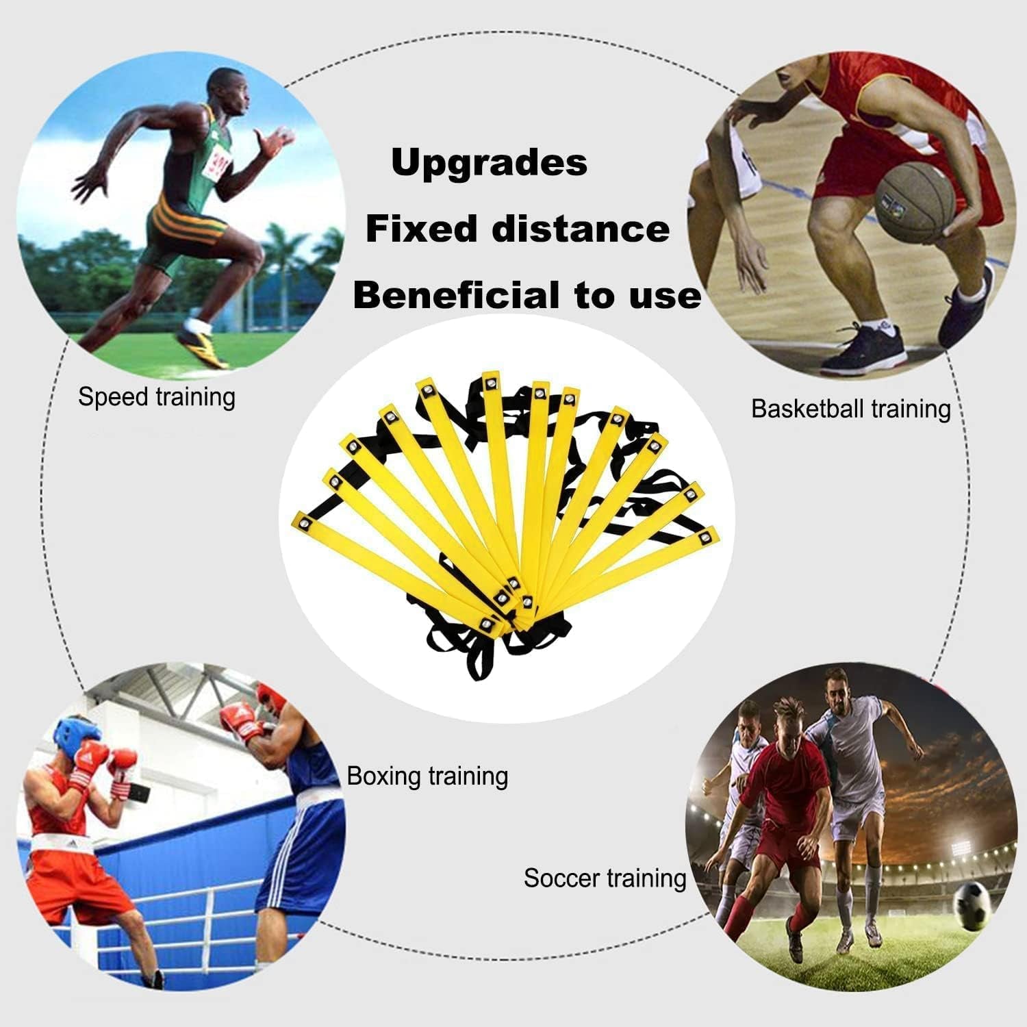 Agility Ladder Speed Agility Training Equipment,1 Agility Ladder 20Ft,4 Hurdles,Training Soccer Cones,Jump Rope,Running Parachute, Agility Training Equipment for Kids Youth Adul