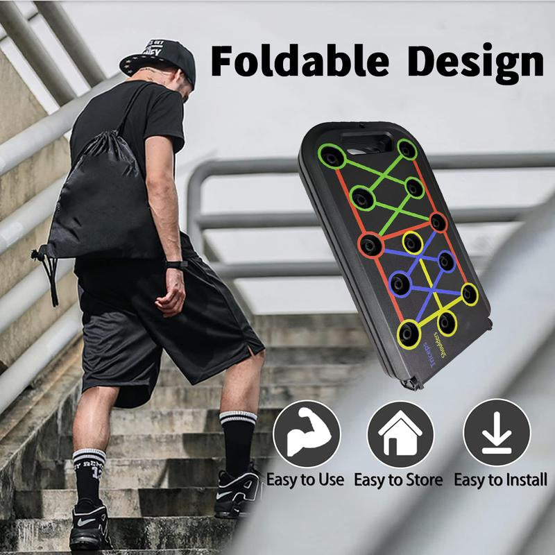 Solid Push up Board 24 in 1 Home Workout Equipment Multi-Functional Pushup Stands System Fitness Floor Chest Muscle Exercise Professional Equipment Burn Fat Strength Training Arm Men & Women Weights