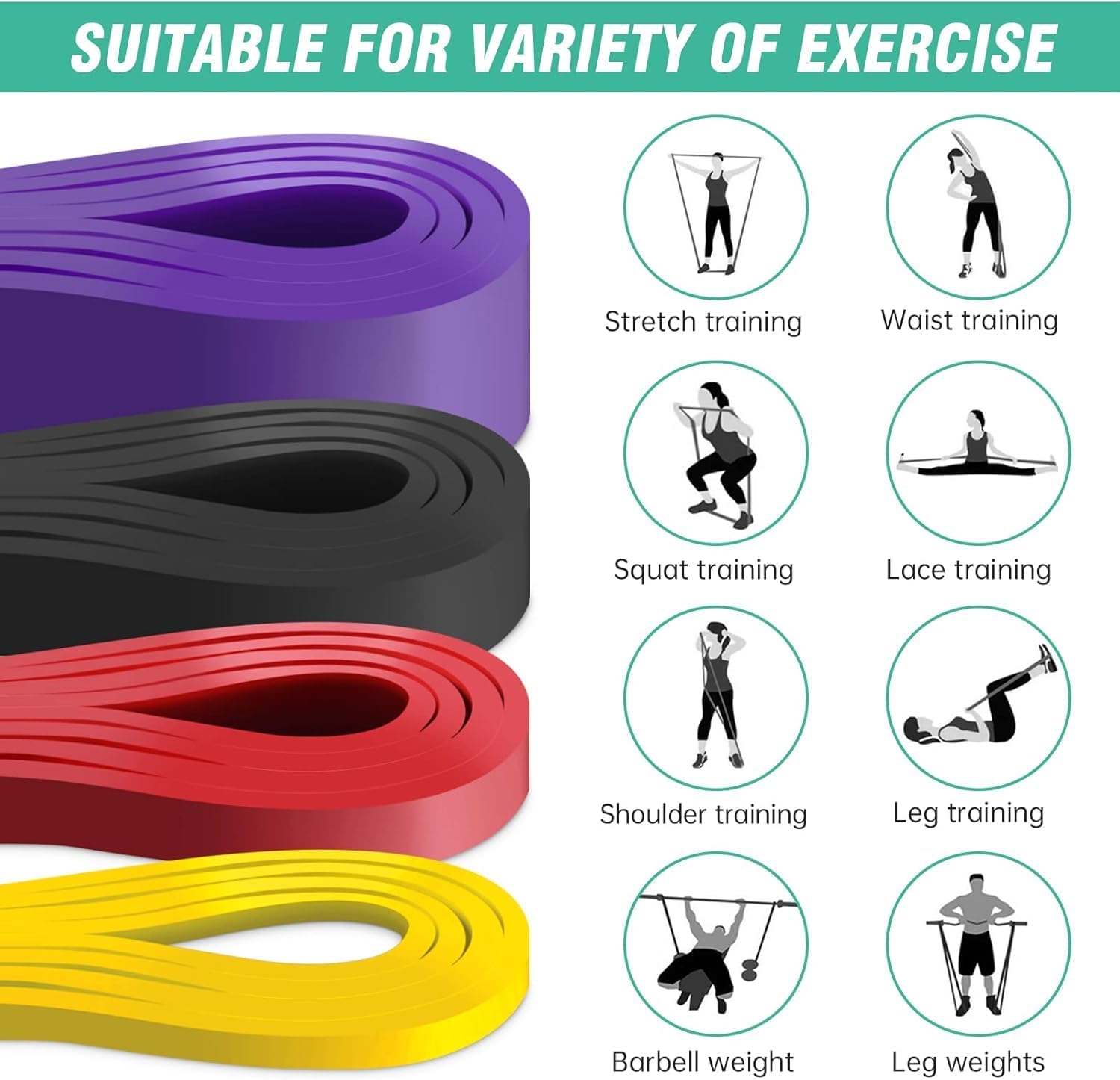 Alllvocles Resistance Band, Pull up Bands, Pull up Assistance Bands, Workout Bands, Exercise Bands, Resistance Bands Set for Legs, Working Out, Muscle Training, Physical Therapy, Shape Body, Men Women