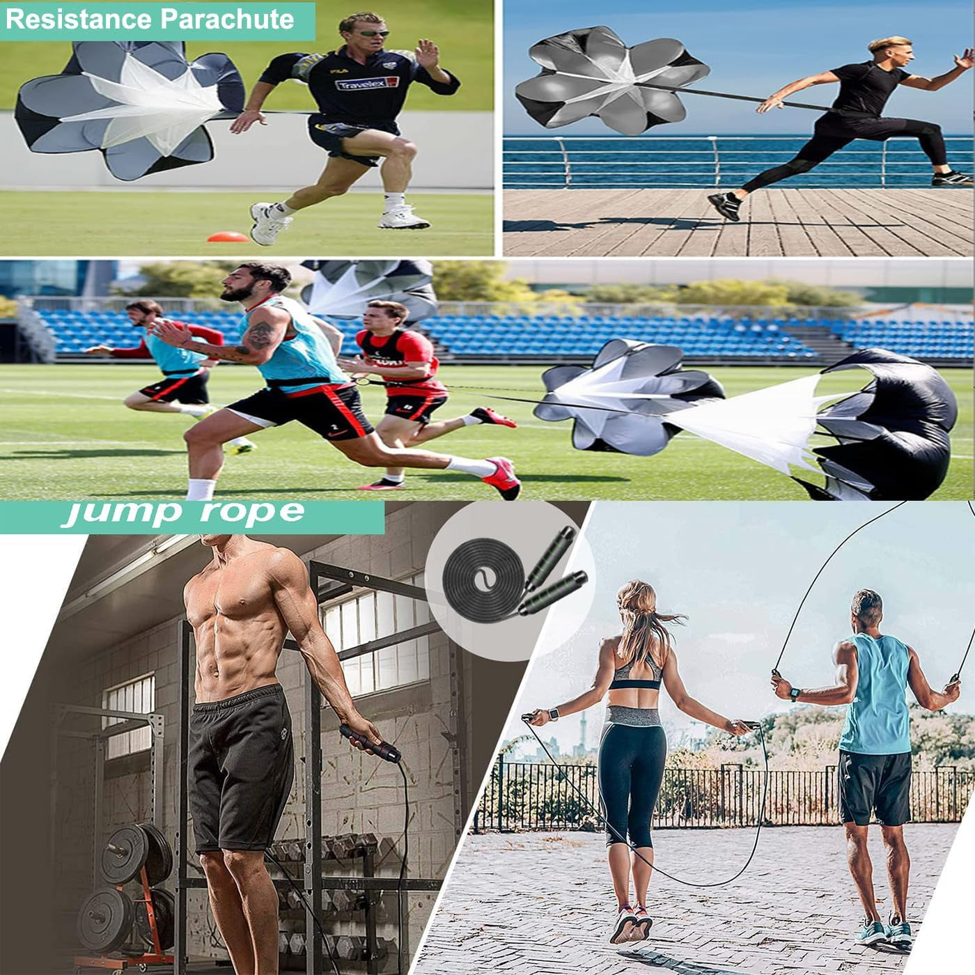 Agility Ladder Speed Agility Training Equipment,1 Agility Ladder 20Ft,4 Hurdles,Training Soccer Cones,Jump Rope,Running Parachute, Agility Training Equipment for Kids Youth Adul