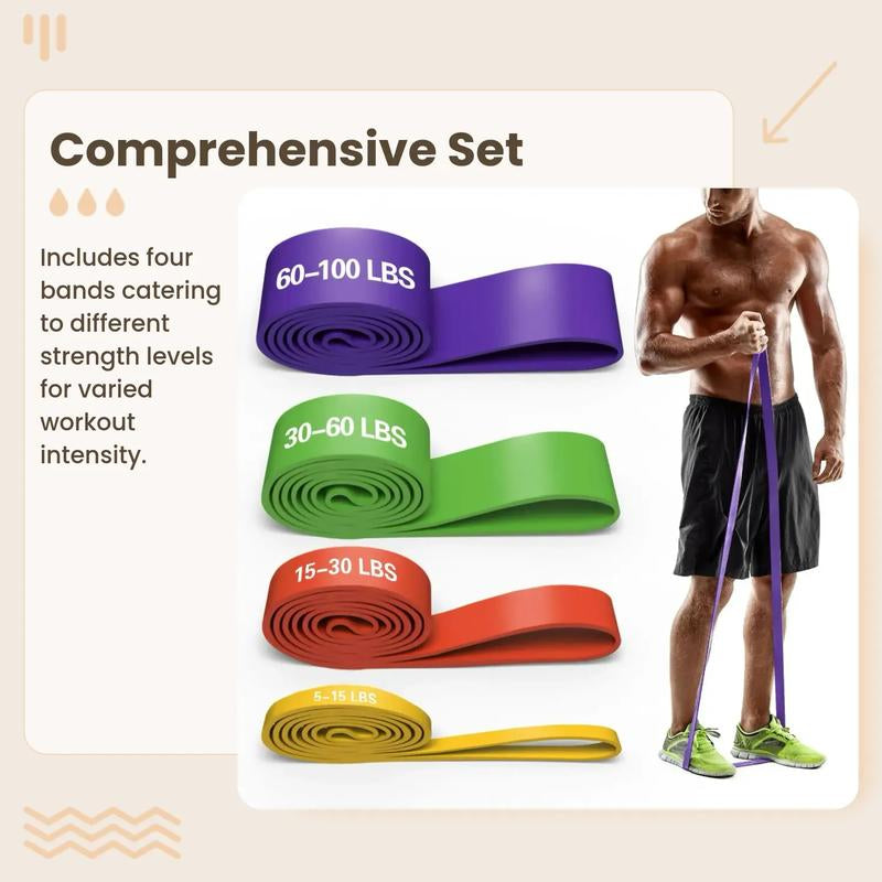 Resistance Band Set, 4 Counts/Set Pull up Band, Workout Band, Resistance Bands Set for Legs, Working Out, Muscle Training, Fitness Training Band