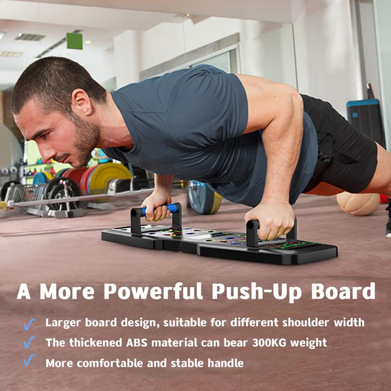Solid Push up Board 24 in 1 Home Workout Equipment Multi-Functional Pushup Stands System Fitness Floor Chest Muscle Exercise Professional Equipment Burn Fat Strength Training Arm Men & Women Weights